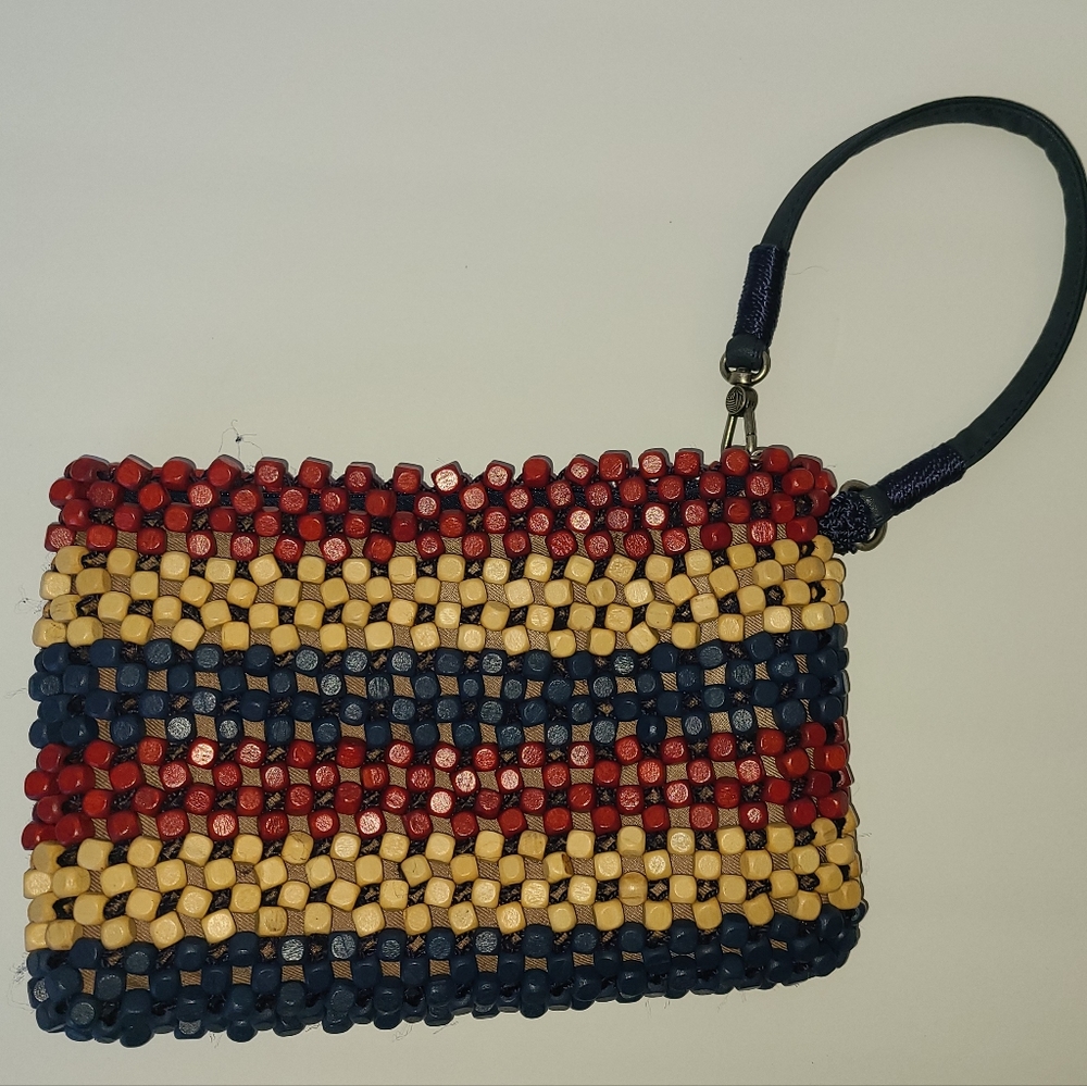 The Sak wooden beaded clutch
